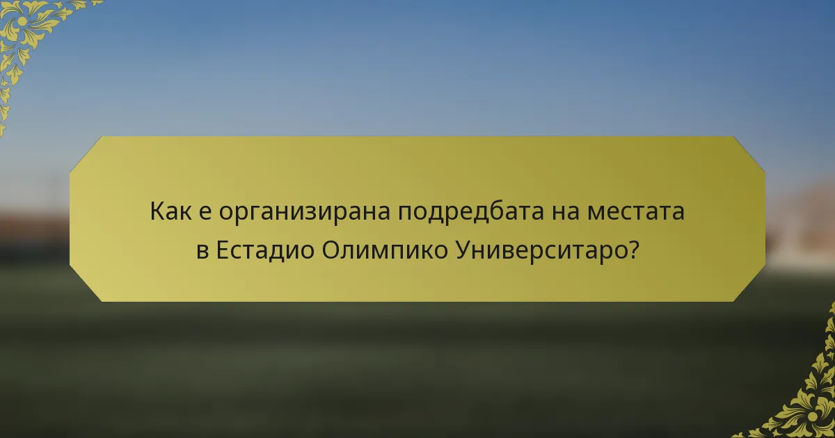 Как е организирана подредбата на местата в Естадио Олимпико Университаро?