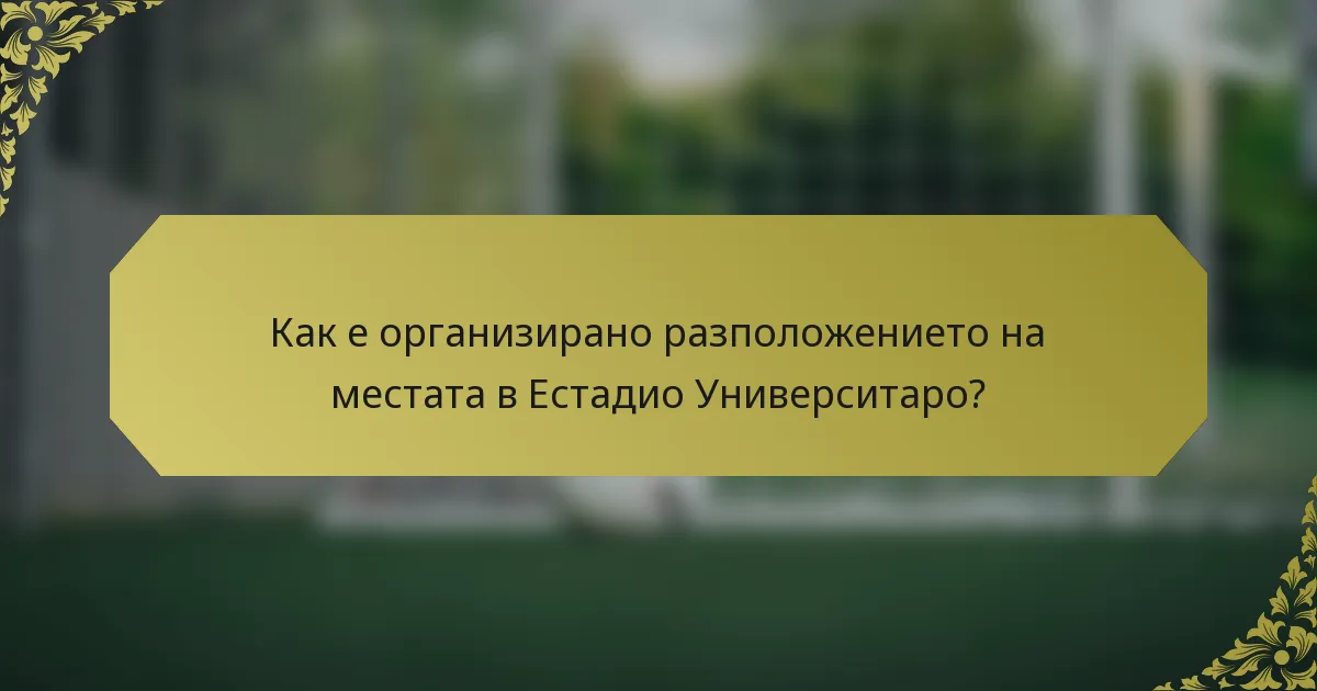Как е организирано разположението на местата в Естадио Университаро?