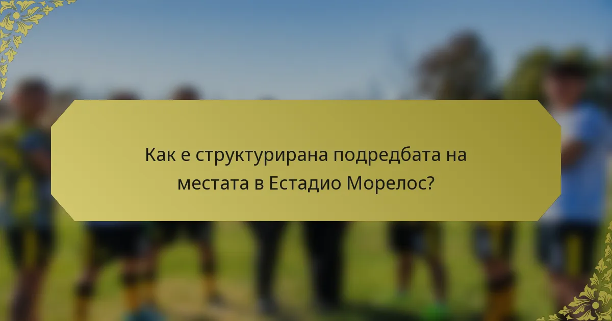 Как е структурирана подредбата на местата в Естадио Морелос?