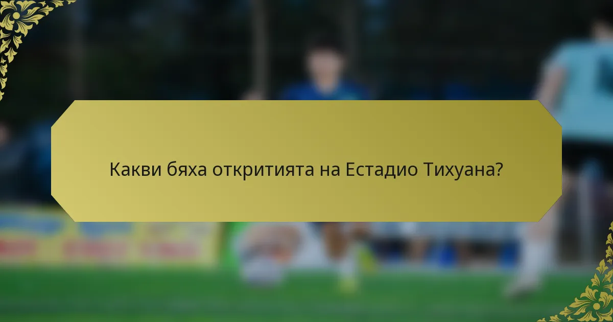 Какви бяха откритията на Естадио Тихуана?