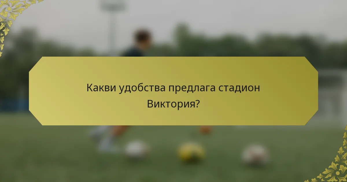 Какви удобства предлага стадион Виктория?