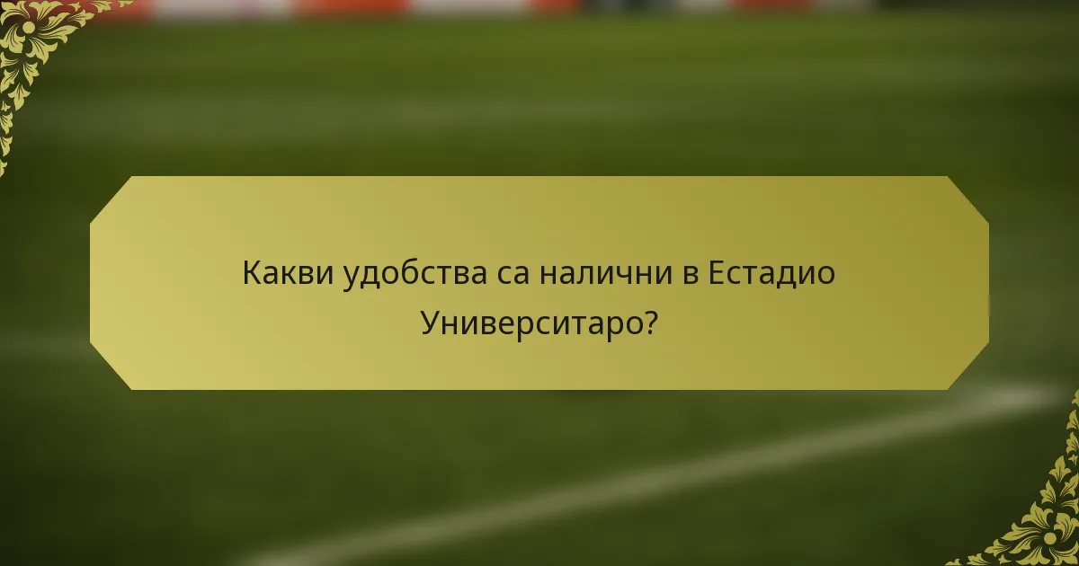 Какви удобства са налични в Естадио Университаро?