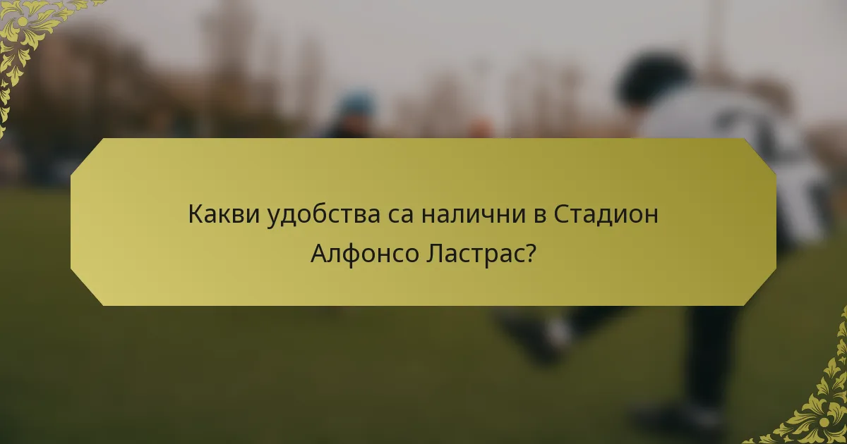 Какви удобства са налични в Стадион Алфонсо Ластрас?